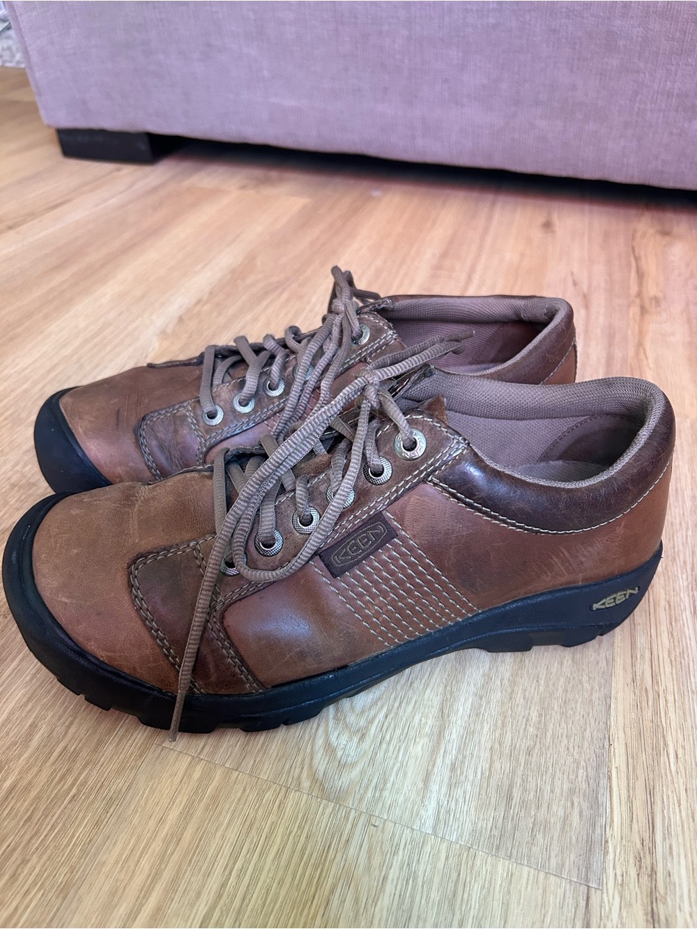 KEEN Brown Leather Lace-Up Men's Slip-On Sneakers